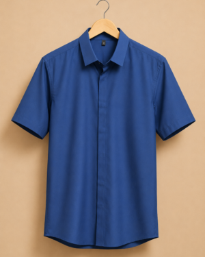 Brandz Home Cobalt Luxe Minimal Half Sleeve Shirt
