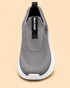 Skechers Grey Knit Slip-On Walking Shoes