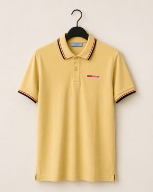 Prada Milano Butter Luxe Signature Polo T-Shirt