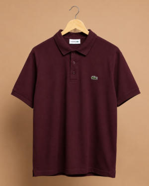 Lacoste Premium Solid Maroon Polo Tshirt