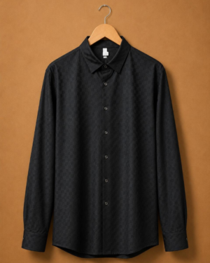 Black Textured Premium Formal Shirt