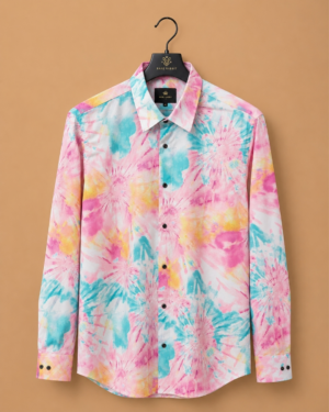 Rare Rabbit Pastel Burst Printed Shirt