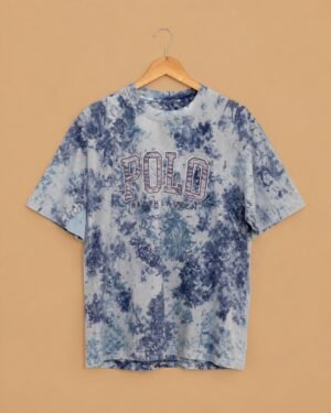 Brandz Home Frost Dye Polo Graphic Oversized T-Shirt – Blue Tie-Dye