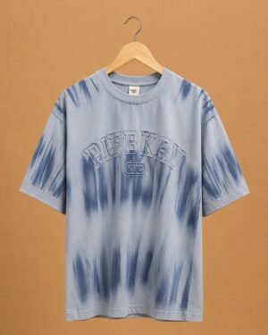 Brandz Home NYC Puff Print Oversized T-Shirt – Ice Blue Tie-Dye