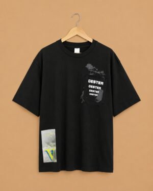 Brandz Home Utility Pocket Graphic Oversized T-Shirt – Black