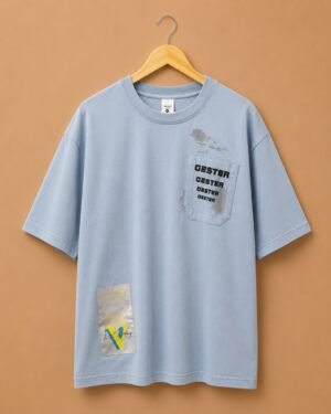 Brandz Home Sky Utility Pocket Oversized T-Shirt – Ice Blue