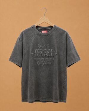 Brandz Home Vintage Shadow Acid Wash Oversized T-Shirt – Charcoal Black
