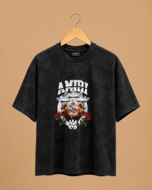 Amiri Hollywood Noir Acid Wash Oversized Graphic T-Shirt