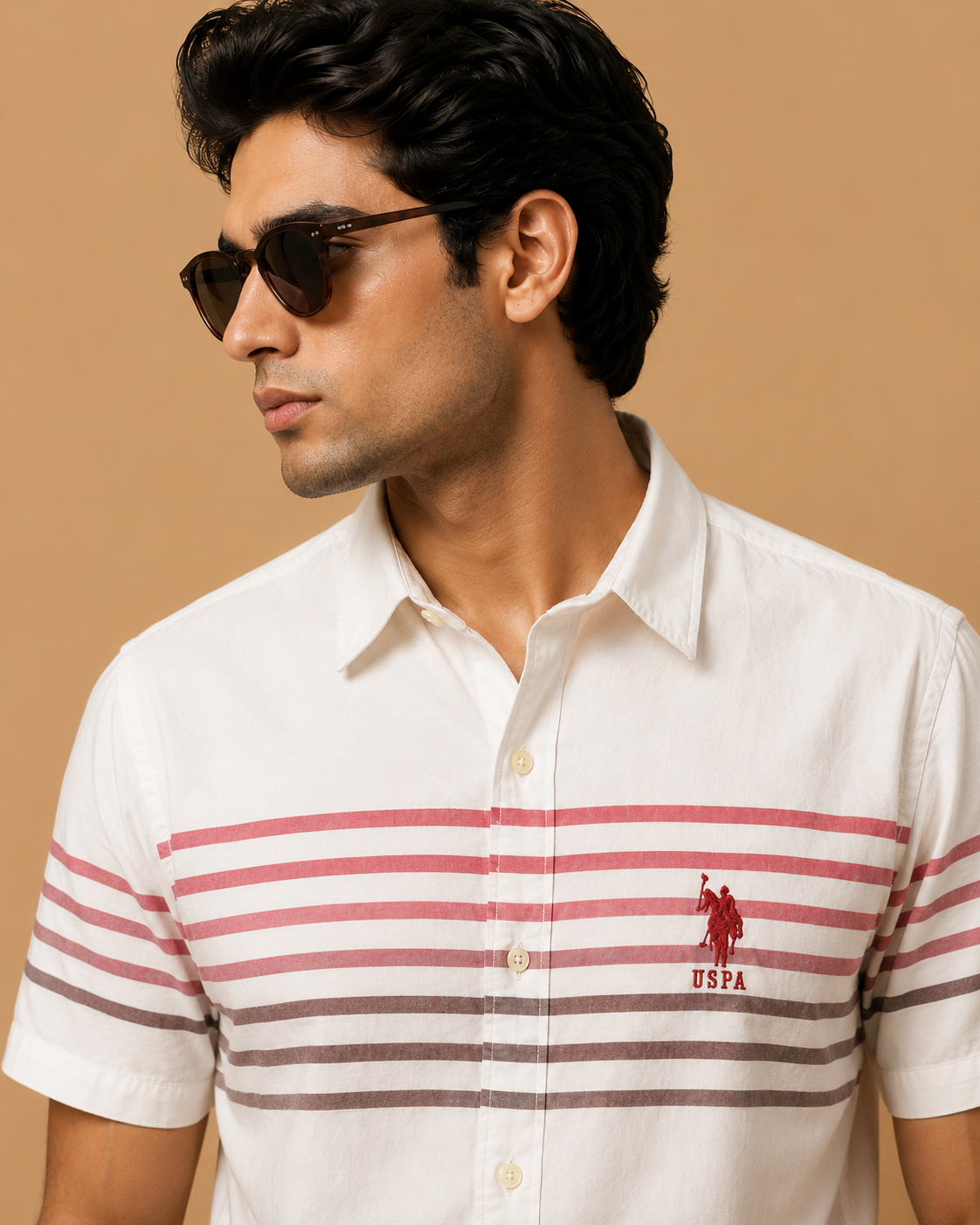 U.S. Polo Assn. Men's White Signature Stripe Cotton Casual Shirt - Image 3