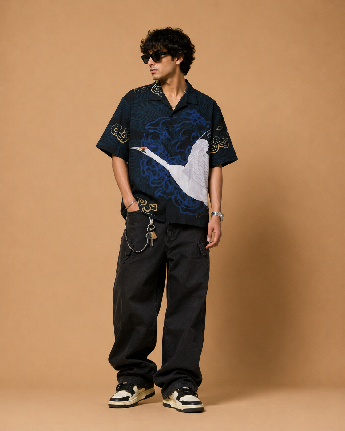 Rare Rabbit Japanese Crane Premium Resort Shirt – Midnight Navy - Image 2