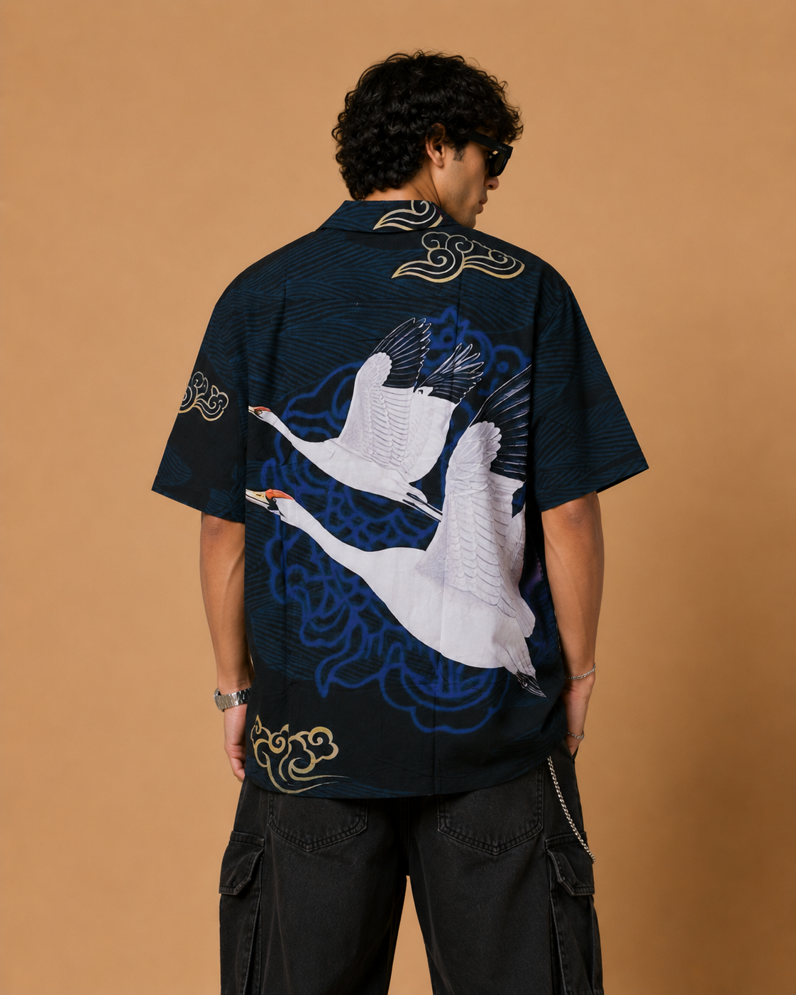 Rare Rabbit Japanese Crane Premium Resort Shirt – Midnight Navy - Image 4
