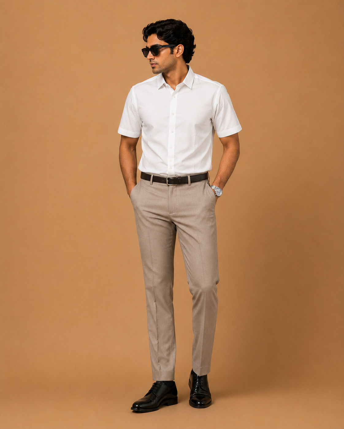 Rare Rabbit Men's Solid White Premium Cotton Casual Shirt - Image 2