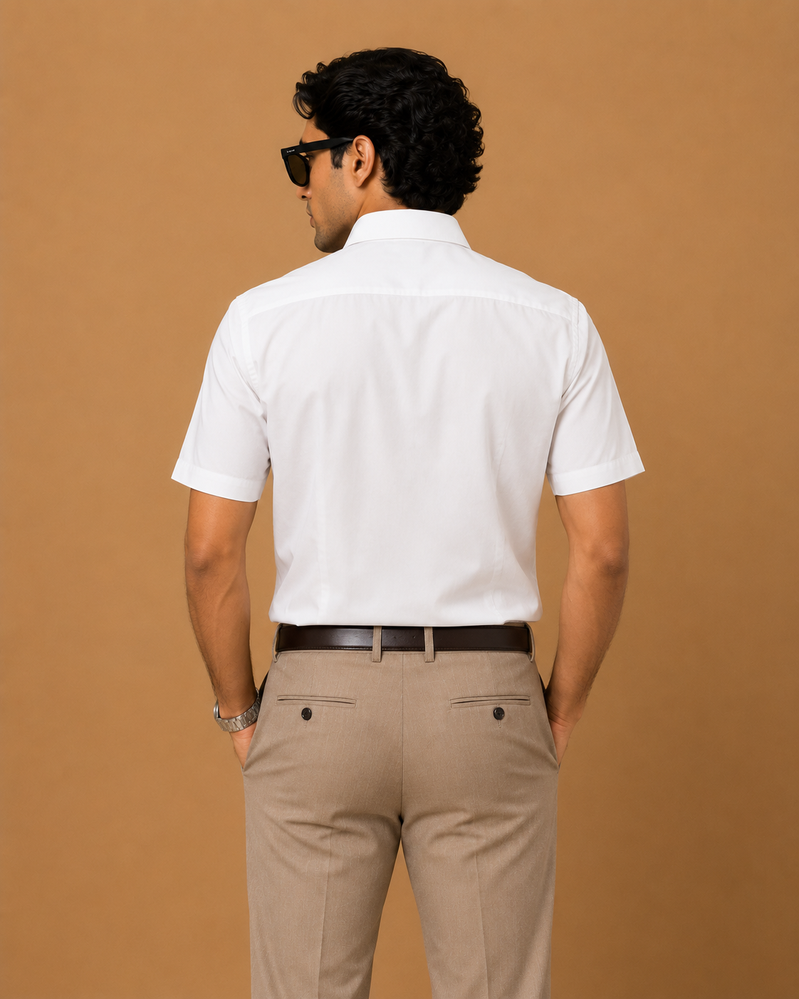 Rare Rabbit Men's Solid White Premium Cotton Casual Shirt - Image 4