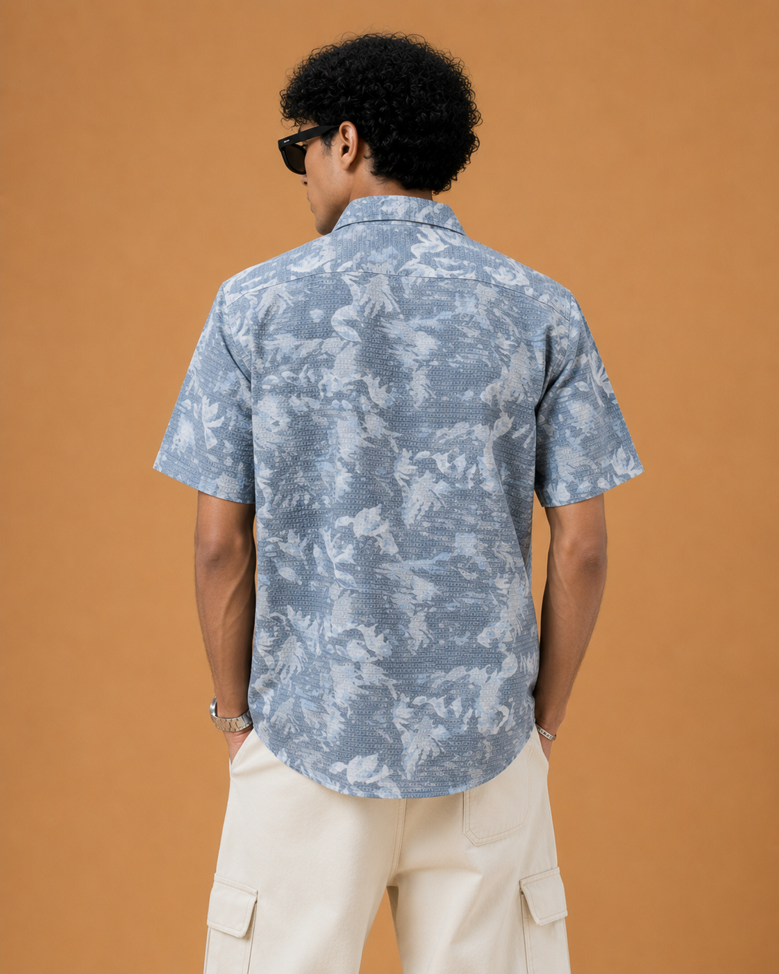 U.S. Polo Assn. Men's Blue Floral Printed Premium Cotton Casual Shirt - Image 4