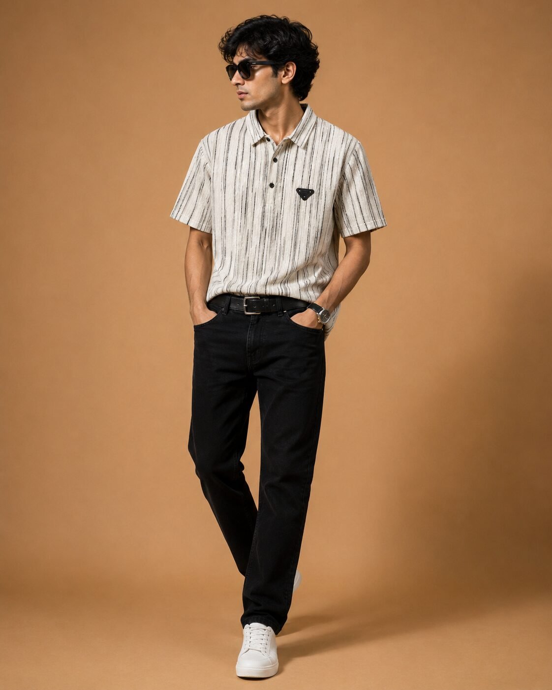 ChatGPT Image Jul 22, 2026, 12_15_35 PM Brandz Home Imported Premium Textured Stripe Polo T-Shirt for Men - Image 2