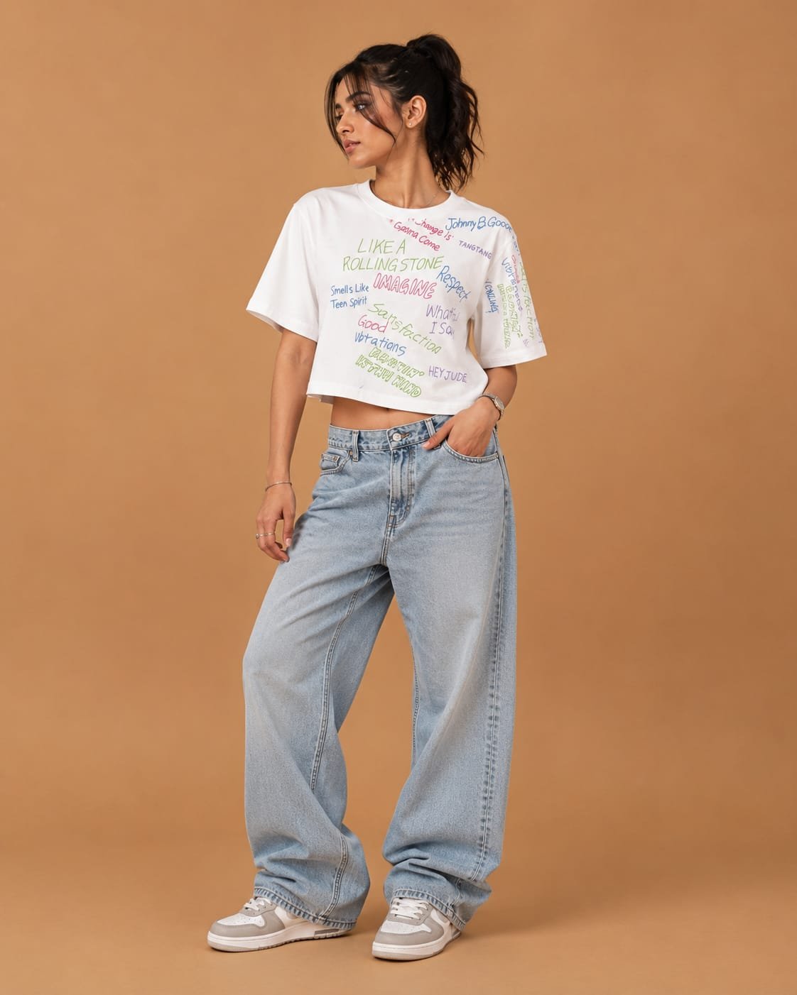 WhatsApp Image 2026-07-22 at 4.04.48 PM (1) Brandz Home White Urban Lyrics Oversized Crop Tee for Women - Image 2
