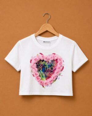 Brandz Home Ivory Bloom Heart Graphic Baby Tee for Women