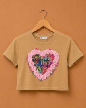 Brandz Home Rosé Heart Graphic Baby Tee for Women