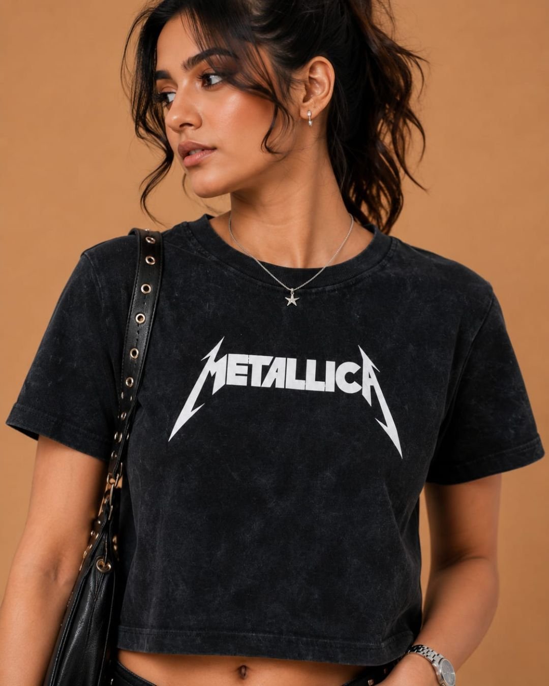 WhatsApp Image 2026-07-22 at 5.55.36 PM Brandz Home Vintage Black Rock Graphic Baby Tee for Women - Image 3