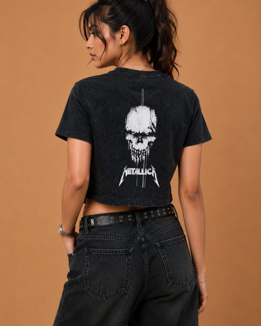 WhatsApp Image 2026-07-22 at 5.55.37 PM (1) Brandz Home Vintage Black Rock Graphic Baby Tee for Women - Image 4