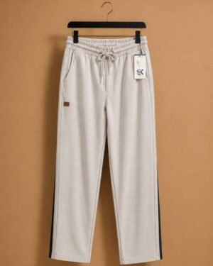 Brandz Home Men's Premium Off White Relaxed Straight Fit Track Pants