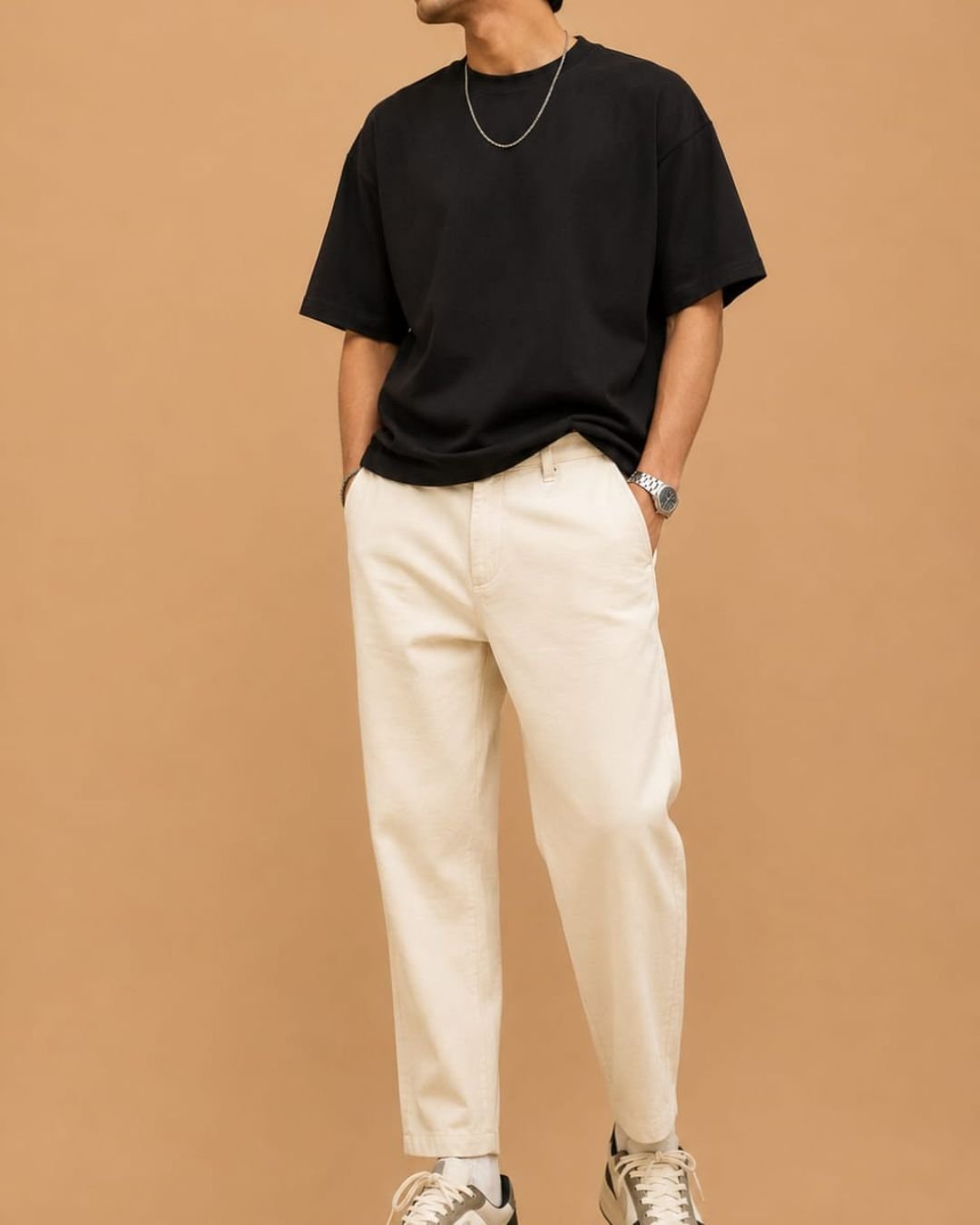 WhatsApp Image 2026-07-23 at 3.18.24 PM (2) Brandz Home Men's Premium Off-White Relaxed Fit Pleated Trousers - Image 2