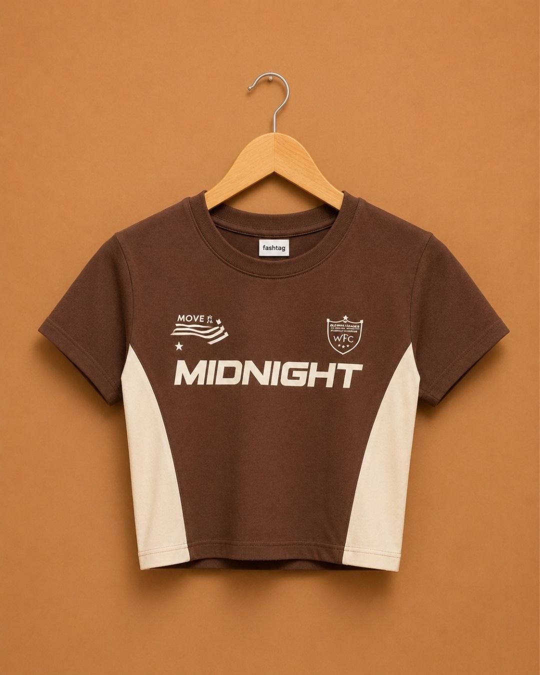 WhatsApp Image 2026-07-23 at 4.09.25 PM Brandz Home Midnight Motion Brown Graphic Baby Tee for Women