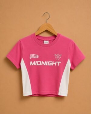 Brandz Home Midnight Rush Pink Graphic Baby Tee for Women