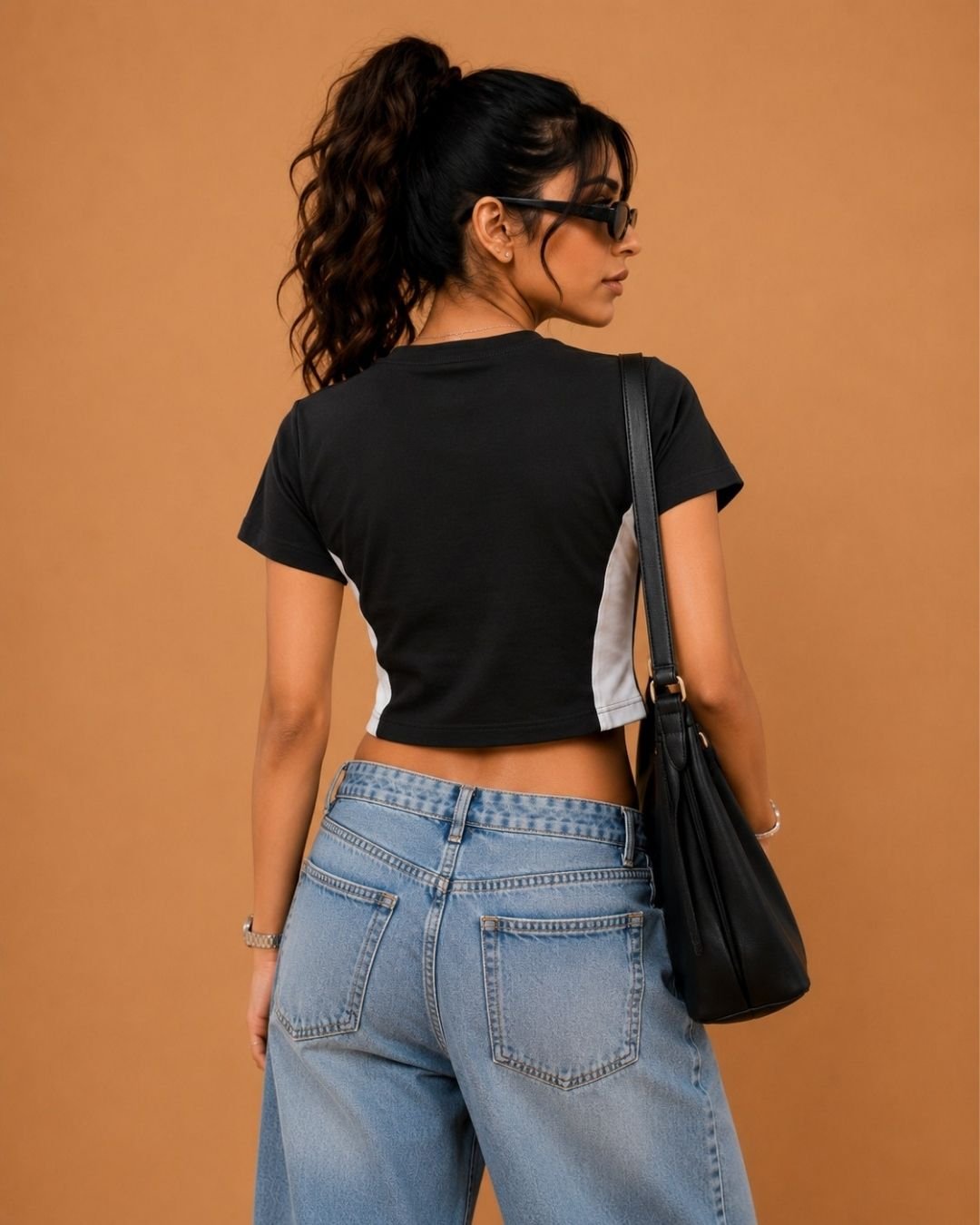 WhatsApp Image 2026-07-23 at 4.09.48 PM (2) Brandz Home Women's Midnight Motion Graphic Baby Tee – Black - Image 4