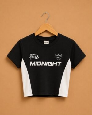 Brandz Home Women's Midnight Motion Graphic Baby Tee – Black