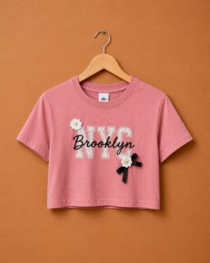 Brandz Home Lavender Brooklyn NYC Floral Crop T-Shirt for Women