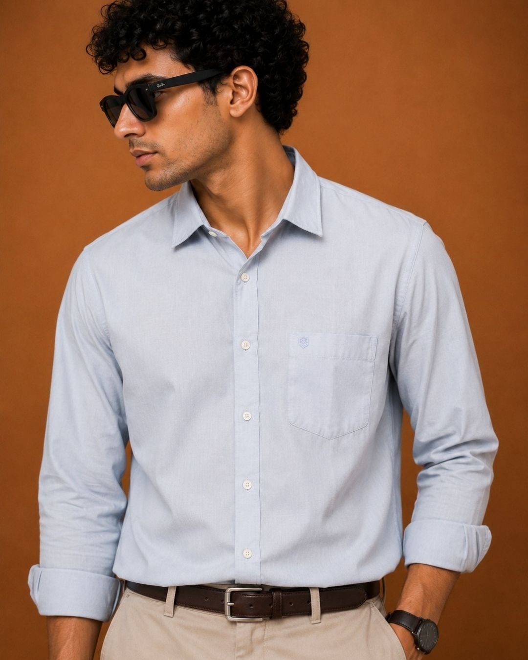 WhatsApp Image 2026-07-24 at 17.50.14 LINEN CLUB Premium Cotton Solid Full Sleeve Shirt – Sky Blue - Image 3