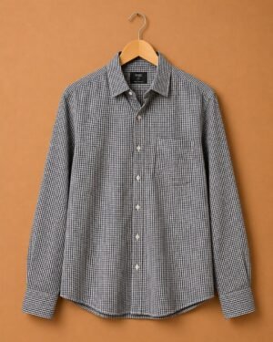 M&S Premium Cotton Gingham Check Full Sleeve Shirt – Black & White