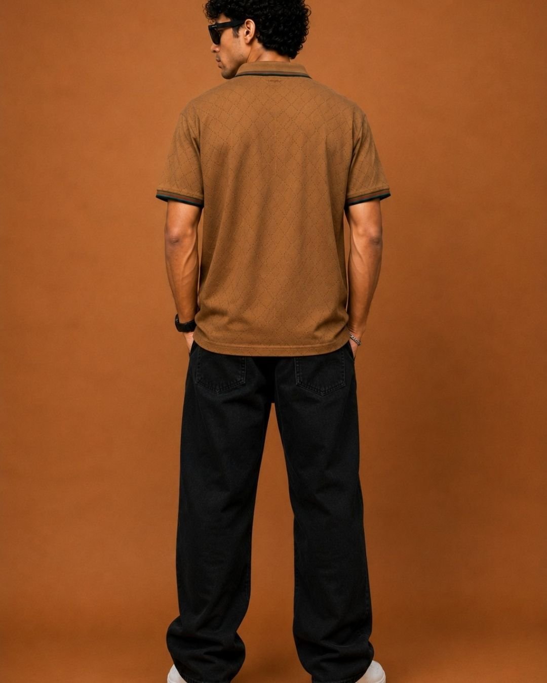 WhatsApp Image 2026-07-24 at 17.50.27 (1) Brandz Home Imported Premium Textured Knit Polo T-Shirt – Camel Brown - Image 2