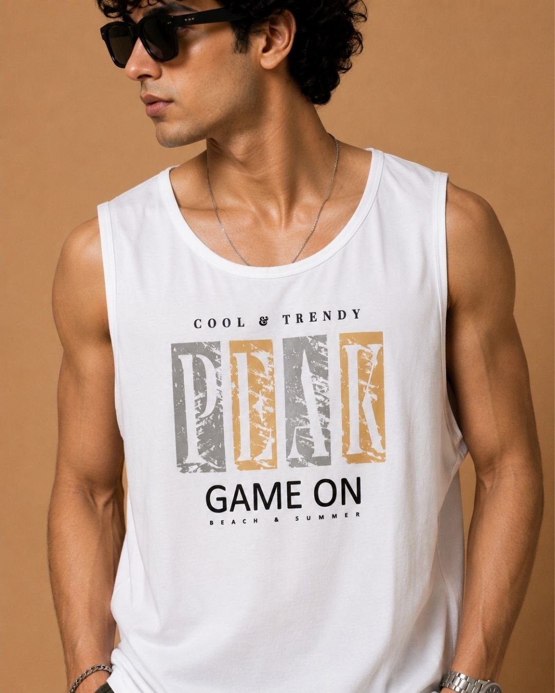 WhatsApp Image 2026-07-24 at 17.50.34 (1) ONE SKY Peak Game On Graphic Sleeveless Tank – White - Image 2