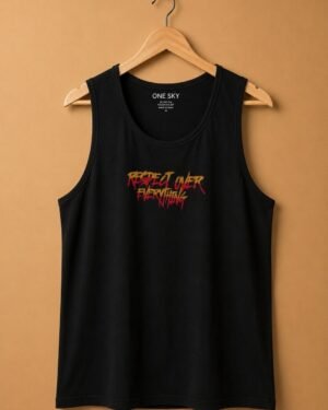 ONE SKY Respect Over Everything Graphic Sleeveless Tank – Black