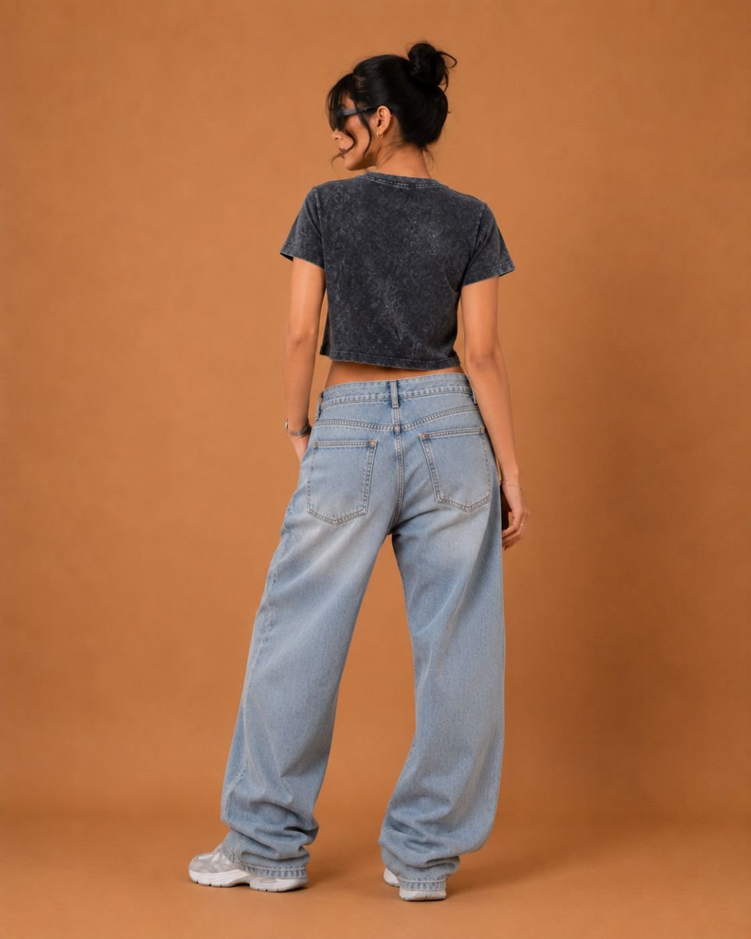 WhatsApp Image 2026-07-24 at 2.14.01 PM Brandz Home Women's Acid Wash Off Duty Graphic V-Neck Crop T-Shirt - Image 4