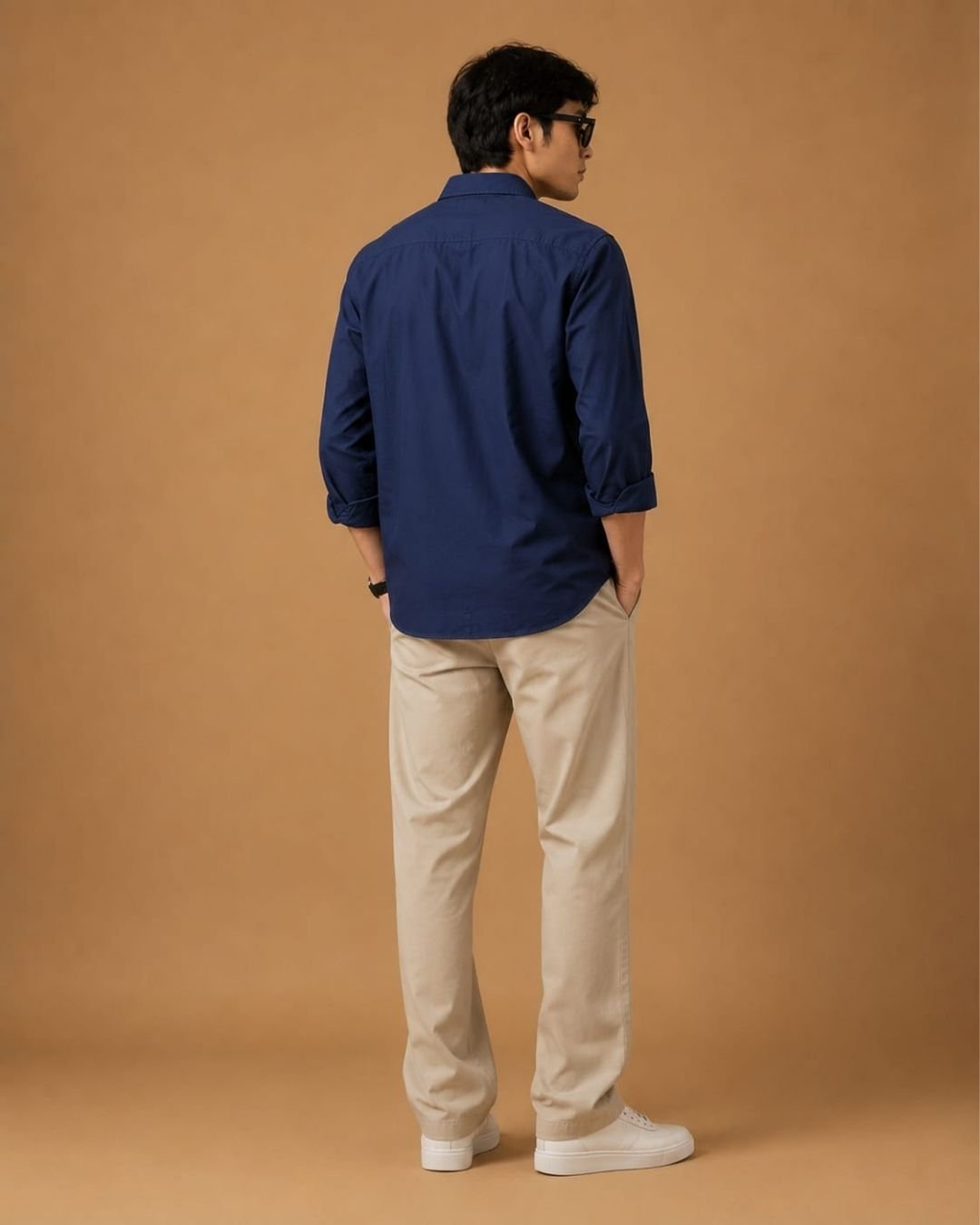 WhatsApp Image 2026-07-27 at 1.57.36 PM (1) Snitch Premium Navy Blue Solid Full Sleeve Casual Shirt - Image 4