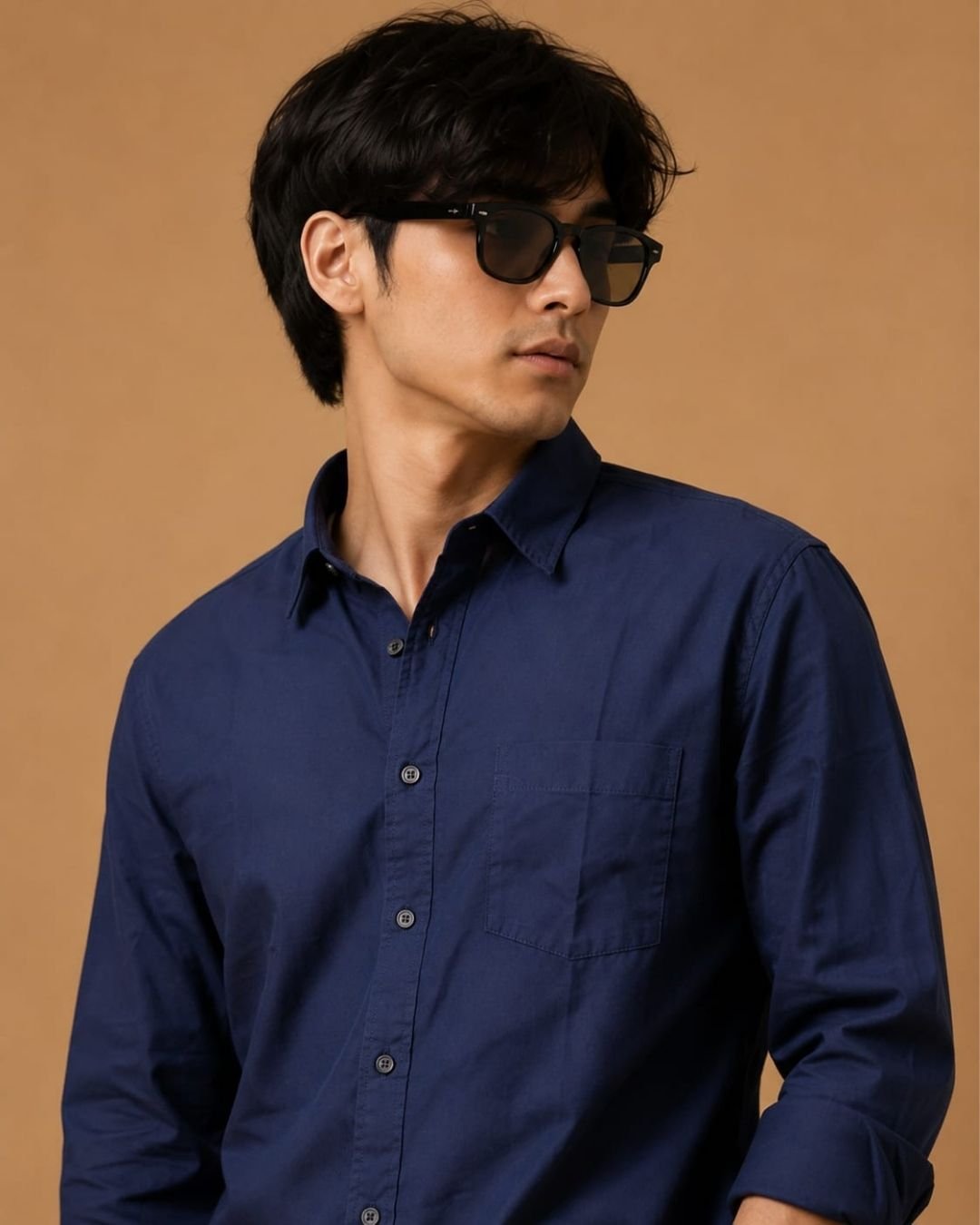 WhatsApp Image 2026-07-27 at 1.57.36 PM (2) Snitch Premium Navy Blue Solid Full Sleeve Casual Shirt - Image 3