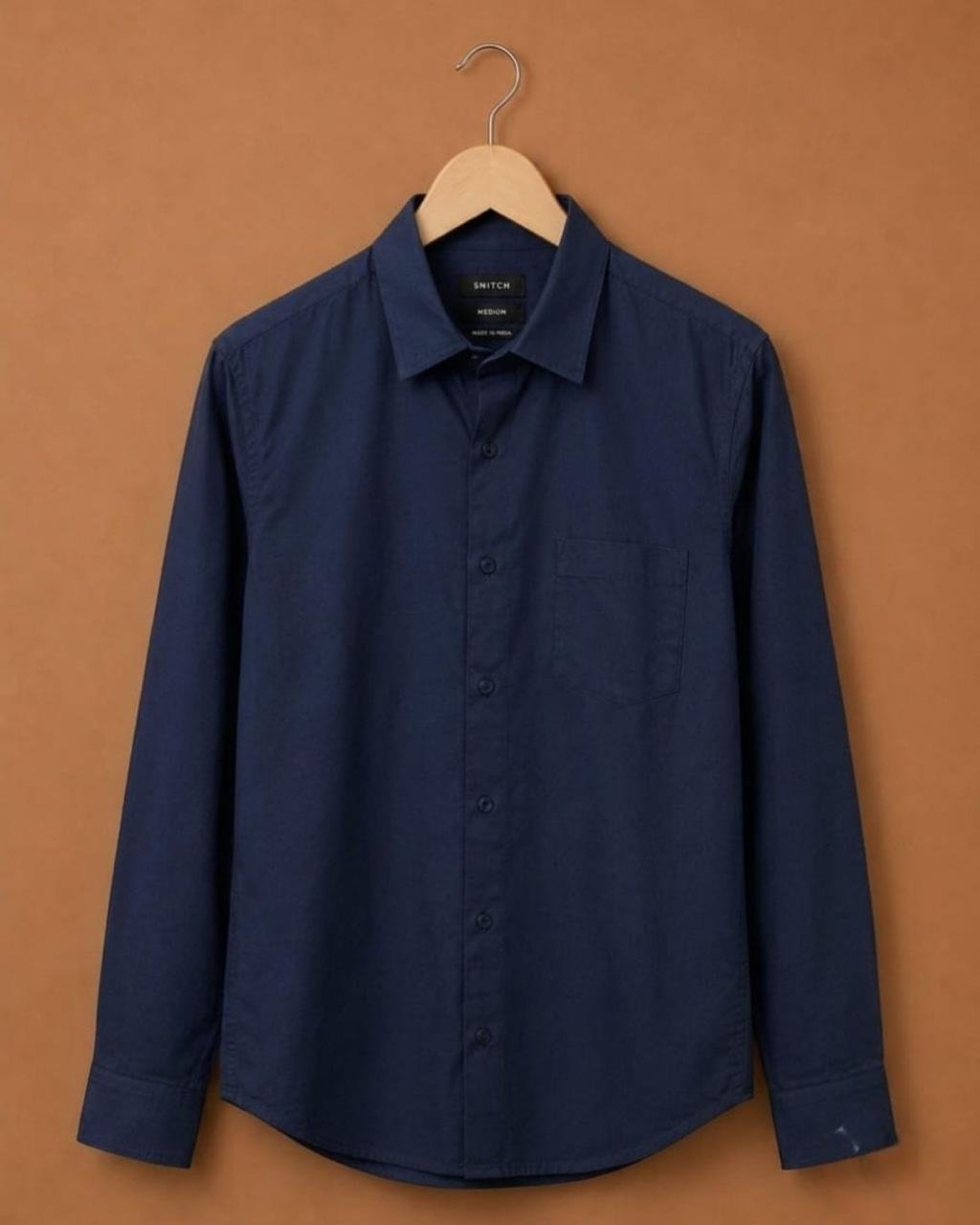 WhatsApp Image 2026-07-27 at 12.39.42 PM Snitch Premium Navy Blue Solid Full Sleeve Casual Shirt