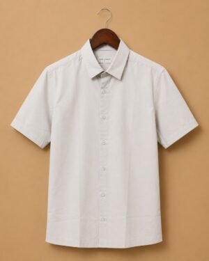 Rare Rabbit Men's Solid White Premium Cotton Casual Shirt