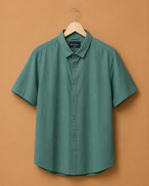 Mast & Harbour Men's Sage Green Solid Slim Fit Casual Shirt