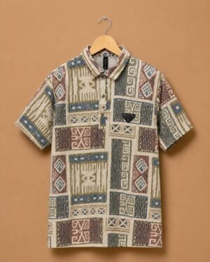 Brandz Home Imported Premium Tribal Print Polo T-Shirt for Men