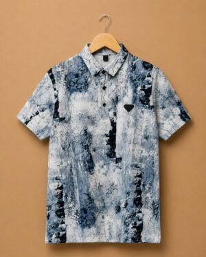 Brandz Home Imported Premium Textured Abstract Polo T-Shirt for Men