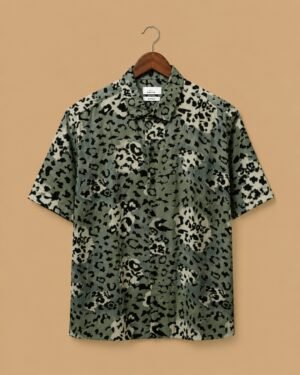 Snitch Urban Camo Printed Casual Shirt – Olive Green