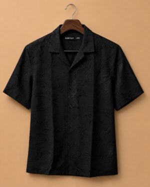 Snitch Noir Texture Resort Shirt – Black