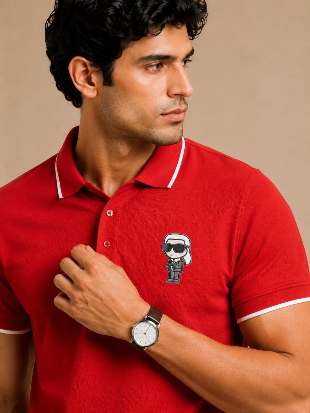 WhatsApp Image 2026-05-19 at 15.56.32 Karl Lagerfeld Paris Crimson Icon Premium Polo T-Shirt - Image 2