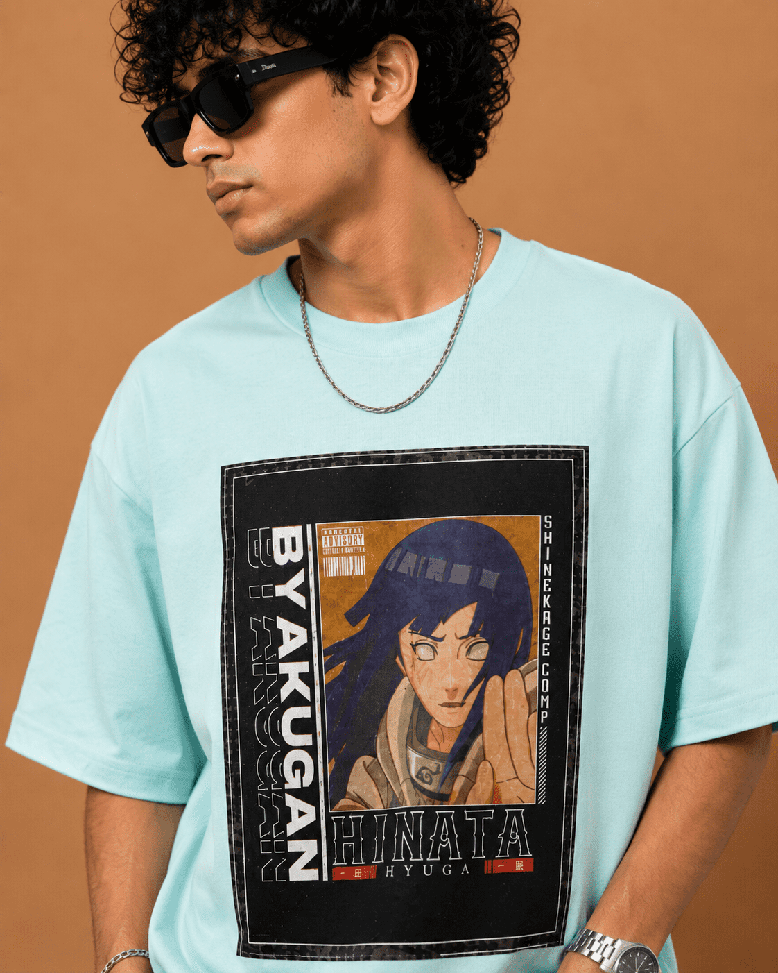 Brandz Home Hinata Legacy Acid Wash Oversized T-Shirt – Ice Blue - Image 3
