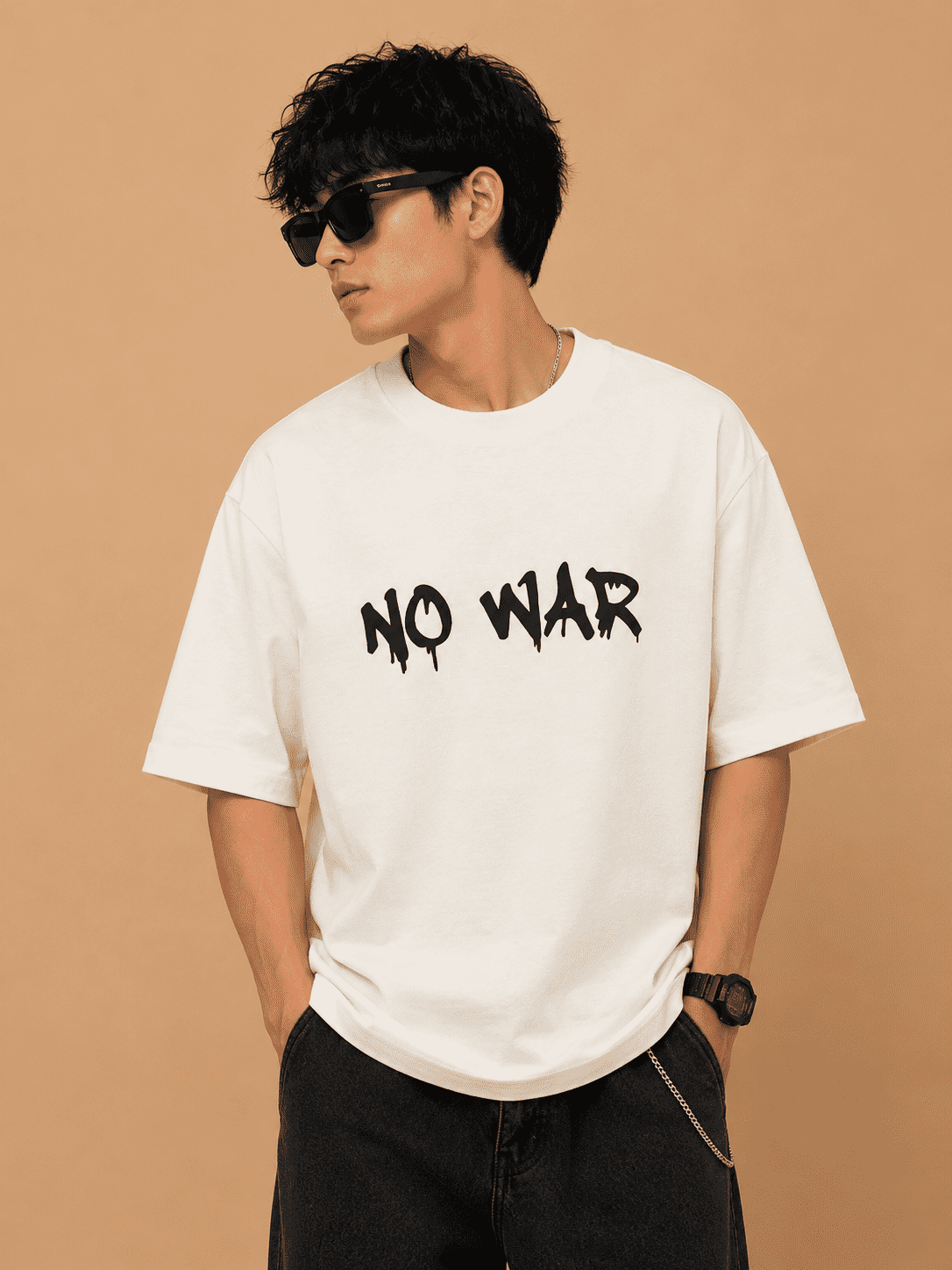 Brandz Home Dragon Ronin Oversized Graphic T-Shirt – Off White - Image 4