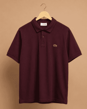 Lacoste Premium Solid Maroon Polo Tshirt